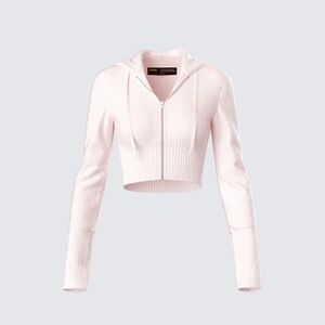 Pink Cropped Hoodie